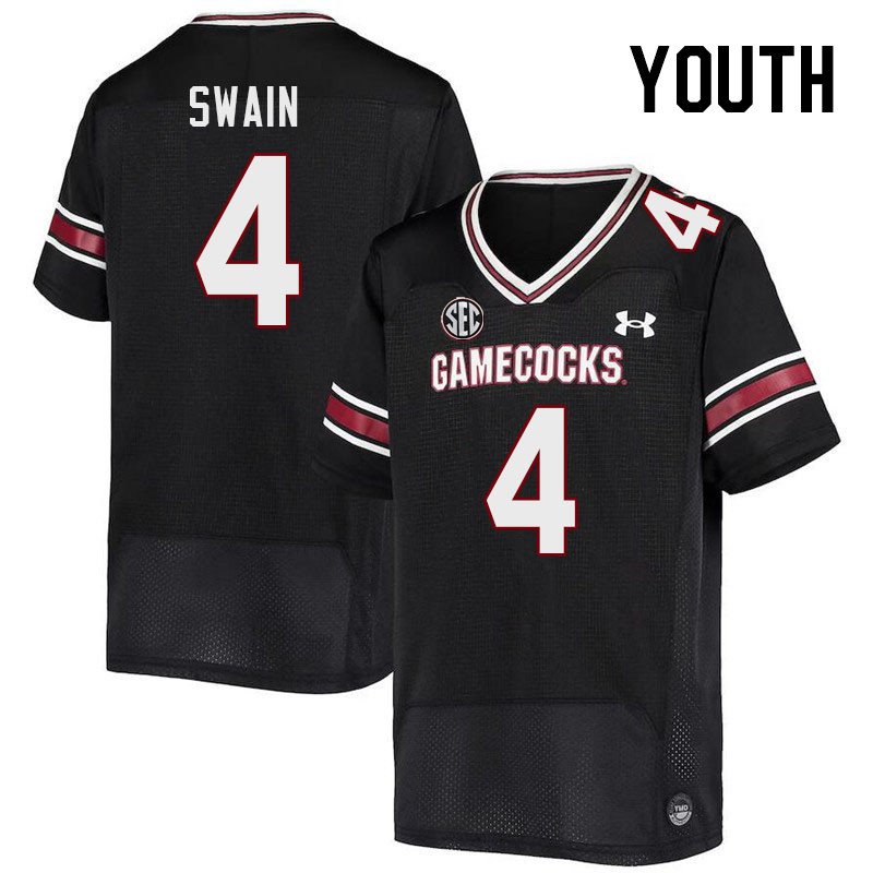 Youth #4 Vicari Swain South Carolina Gamecocks College Football Jerseys Stitched-Black